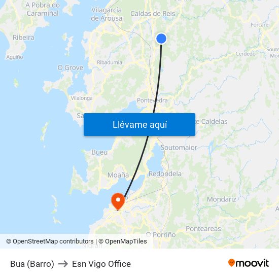 Bua (Barro) to Esn Vigo Office map