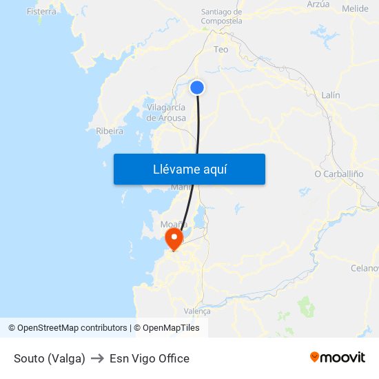 Souto (Valga) to Esn Vigo Office map