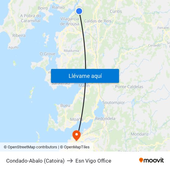 Condado-Abalo (Catoira) to Esn Vigo Office map