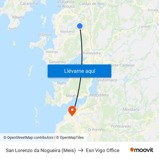 San Lorenzo da Nogueira (Meis) to Esn Vigo Office map