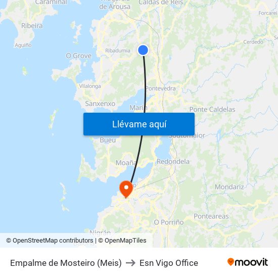 Empalme de Mosteiro (Meis) to Esn Vigo Office map