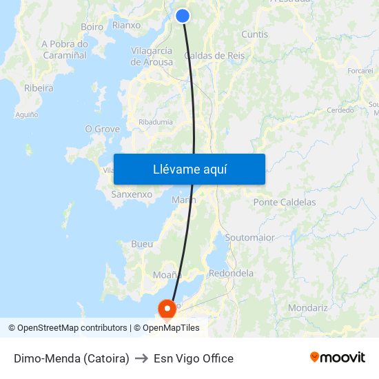 Dimo-Menda (Catoira) to Esn Vigo Office map