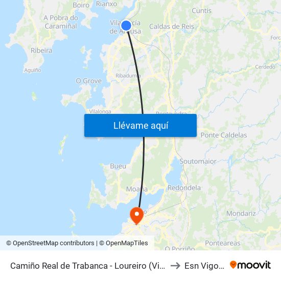 Camiño Real de Trabanca - Loureiro (Vilagarcía de Arousa) to Esn Vigo Office map