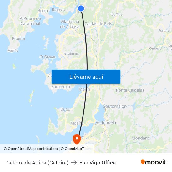 Catoira de Arriba (Catoira) to Esn Vigo Office map