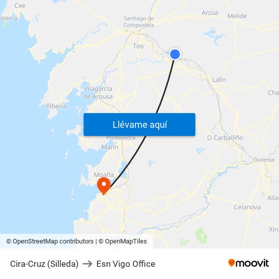 Cira-Cruz (Silleda) to Esn Vigo Office map