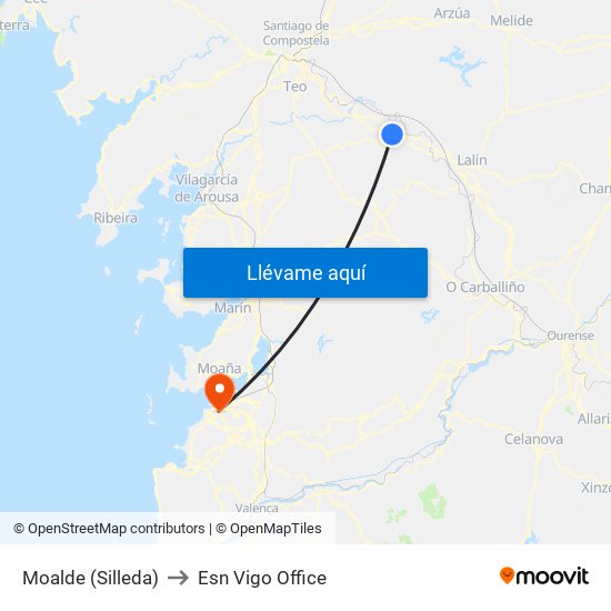Moalde (Silleda) to Esn Vigo Office map