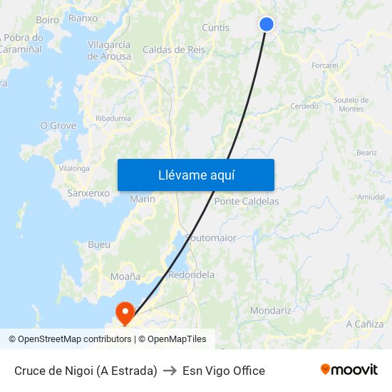 Cruce de Nigoi (A Estrada) to Esn Vigo Office map