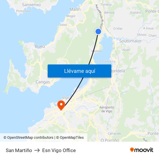 San Martiño to Esn Vigo Office map