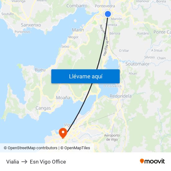 Vialia to Esn Vigo Office map