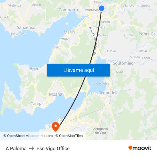 A Paloma to Esn Vigo Office map