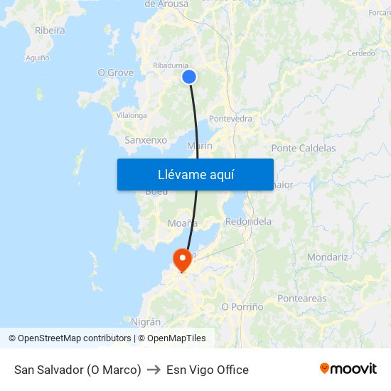 San Salvador (O Marco) to Esn Vigo Office map