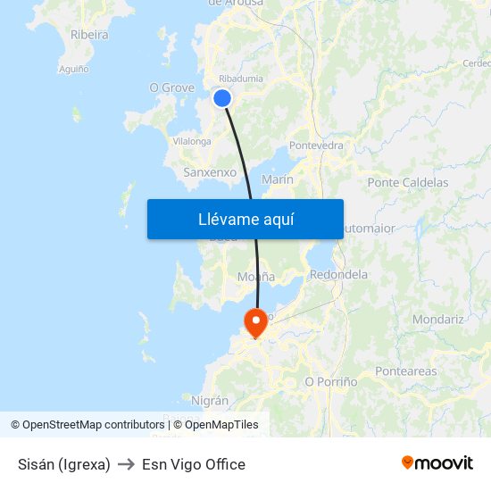 Sisán (Igrexa) to Esn Vigo Office map