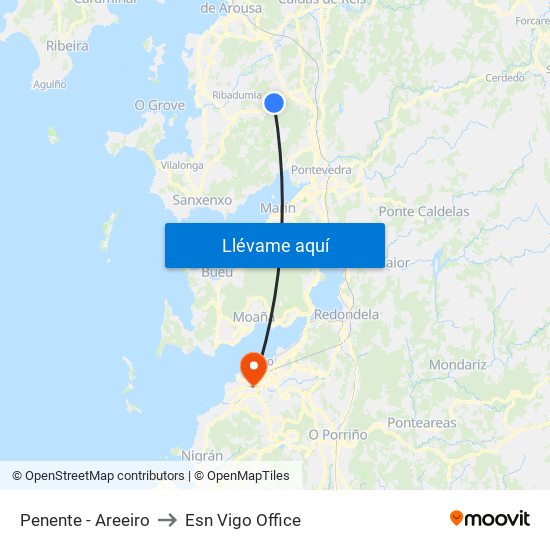 Penente - Areeiro to Esn Vigo Office map