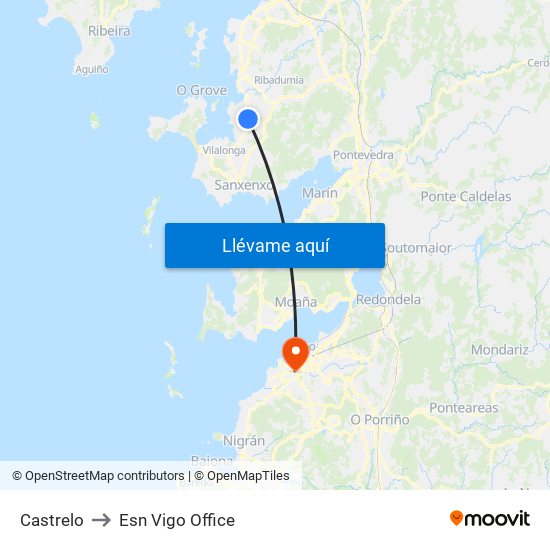 Castrelo to Esn Vigo Office map