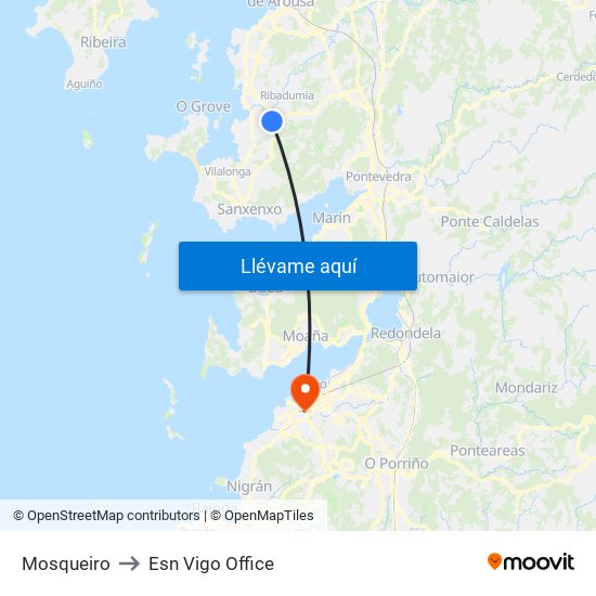 Mosqueiro to Esn Vigo Office map