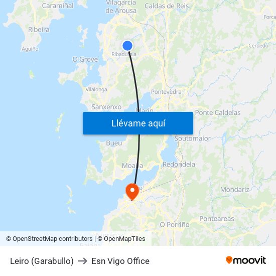 Leiro (Garabullo) to Esn Vigo Office map