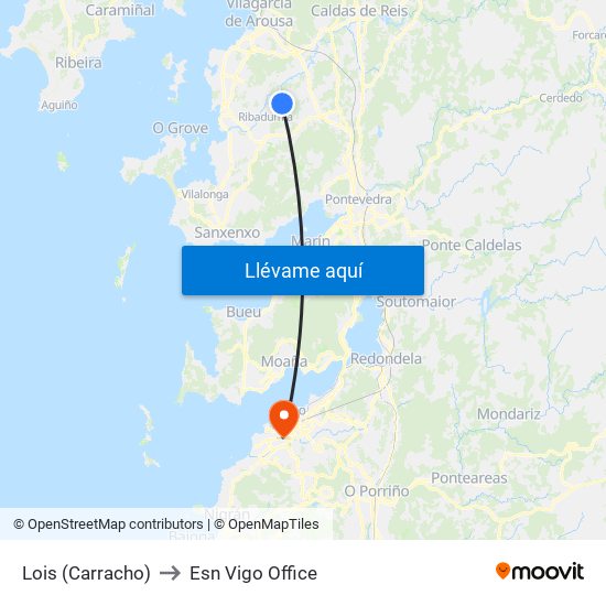 Lois (Carracho) to Esn Vigo Office map