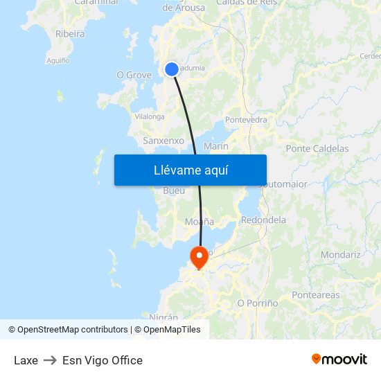 Laxe to Esn Vigo Office map