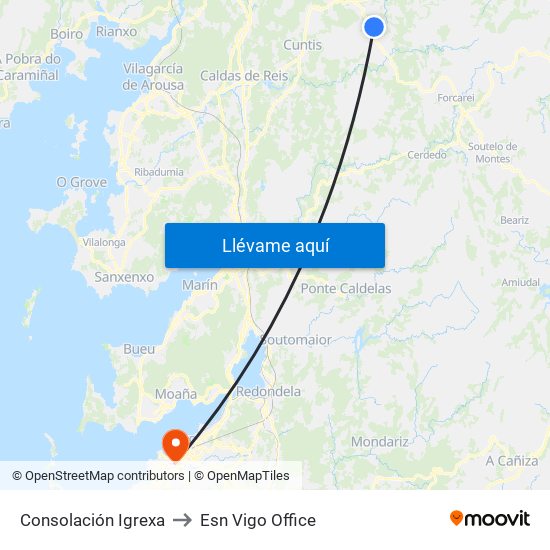 Consolación Igrexa to Esn Vigo Office map