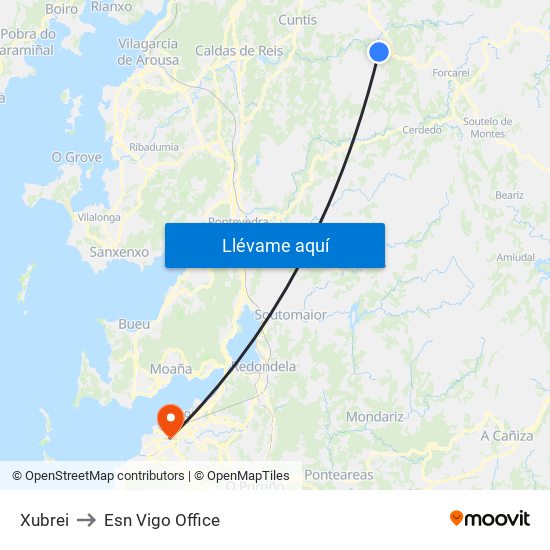 Xubrei to Esn Vigo Office map