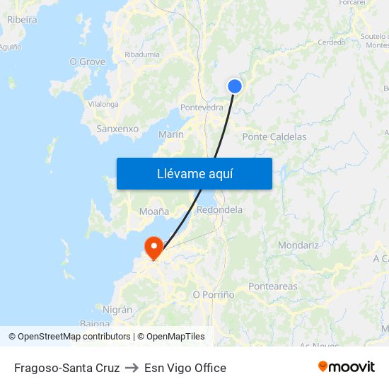 Fragoso-Santa Cruz to Esn Vigo Office map