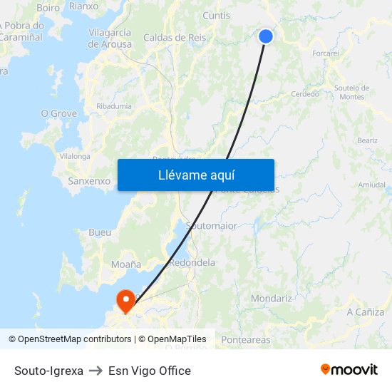 Souto-Igrexa to Esn Vigo Office map
