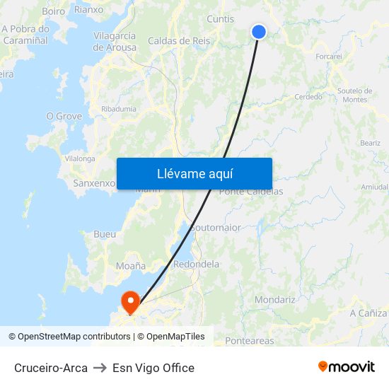 Cruceiro-Arca to Esn Vigo Office map