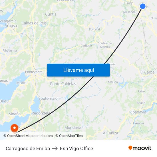 Carragoso de Enriba to Esn Vigo Office map