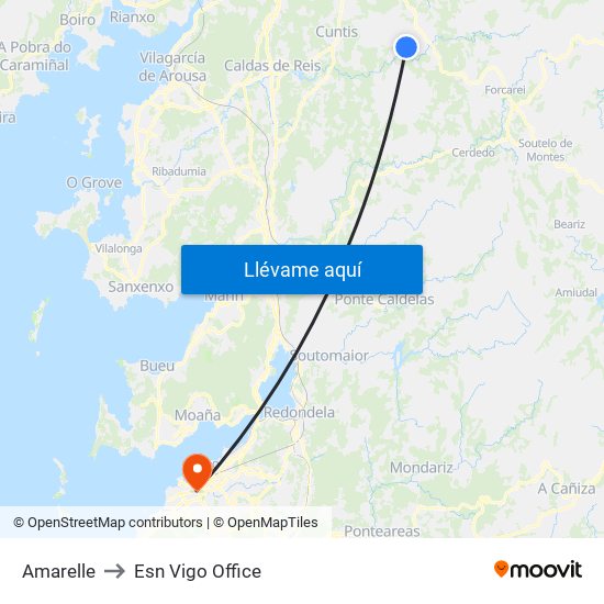 Amarelle to Esn Vigo Office map