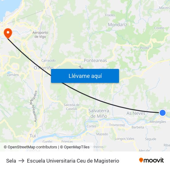 Sela to Escuela Universitaria Ceu de Magisterio map