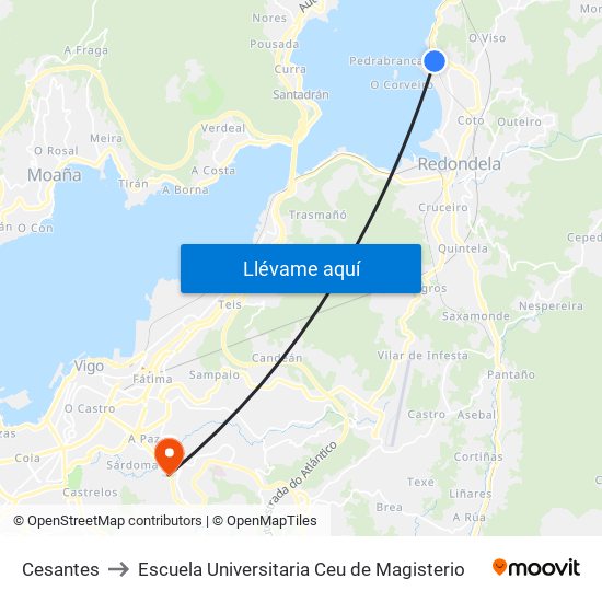 Cesantes to Escuela Universitaria Ceu de Magisterio map