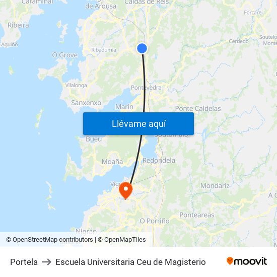 Portela to Escuela Universitaria Ceu de Magisterio map