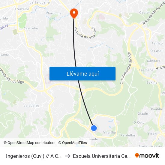 Ingenieros (Cuvi) // A Chan do Escote to Escuela Universitaria Ceu de Magisterio map