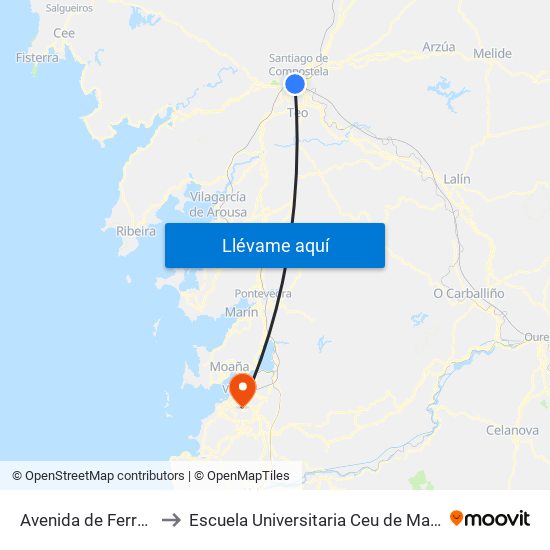 Avenida de Ferrol, 53 to Escuela Universitaria Ceu de Magisterio map