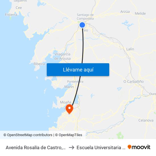 Avenida Rosalía de Castro, 11 - Milladoiro (Ames) to Escuela Universitaria Ceu de Magisterio map