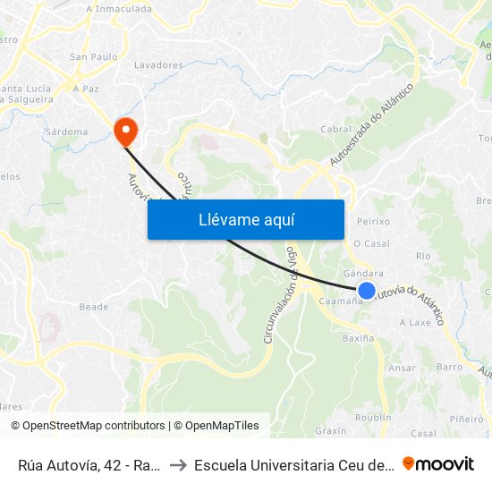 Rúa Autovía, 42 - Rans (Mos) to Escuela Universitaria Ceu de Magisterio map