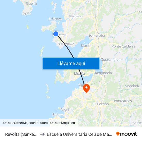 Revolta (Sanxenxo) to Escuela Universitaria Ceu de Magisterio map