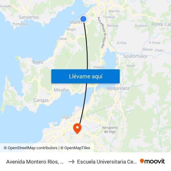 Avenida Montero Ríos, 54 (Pontevedra) to Escuela Universitaria Ceu de Magisterio map