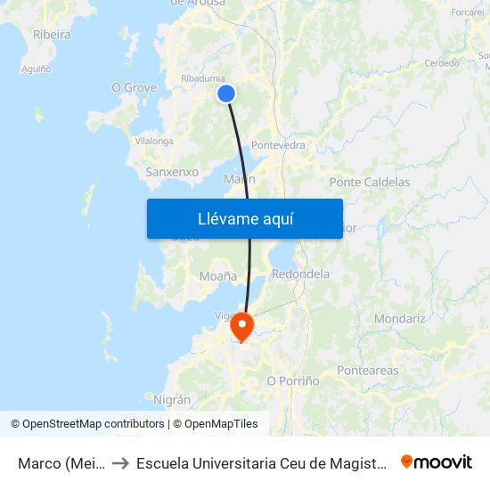 Marco (Meis) to Escuela Universitaria Ceu de Magisterio map