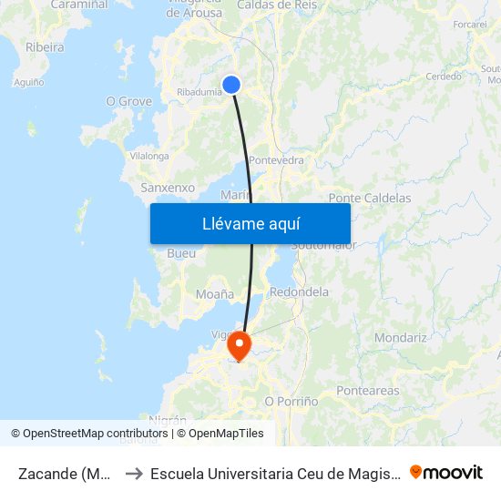 Zacande (Meis) to Escuela Universitaria Ceu de Magisterio map