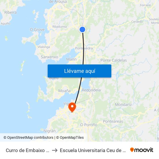 Curro de Embaixo (Barro) to Escuela Universitaria Ceu de Magisterio map
