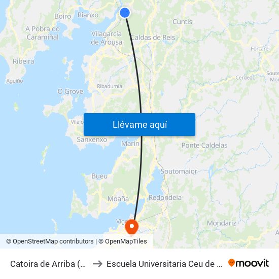 Catoira de Arriba (Catoira) to Escuela Universitaria Ceu de Magisterio map