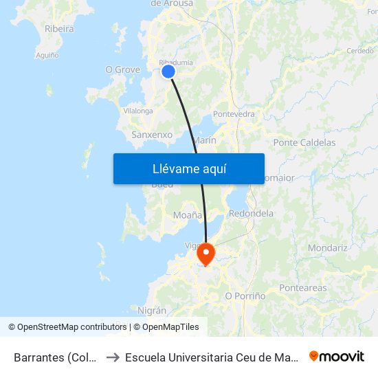 Barrantes (Colexio) to Escuela Universitaria Ceu de Magisterio map