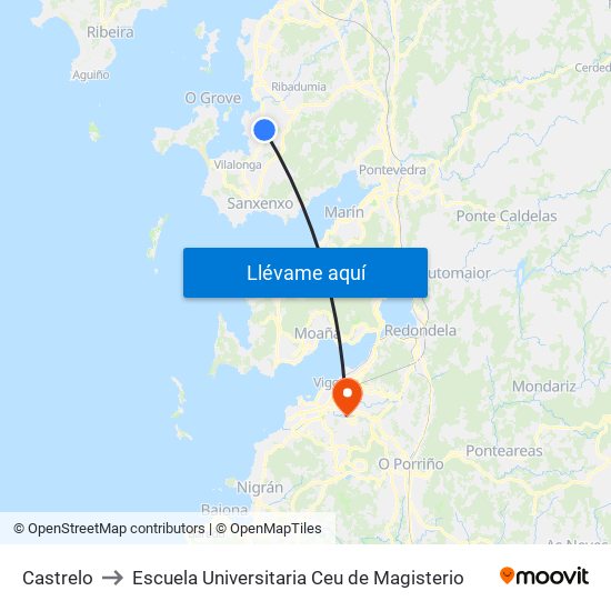 Castrelo to Escuela Universitaria Ceu de Magisterio map