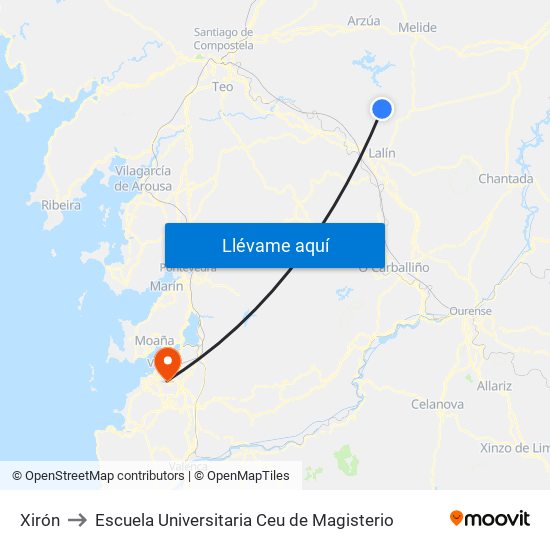 Xirón to Escuela Universitaria Ceu de Magisterio map