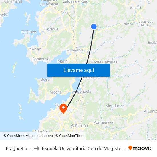 Fragas-Laxe to Escuela Universitaria Ceu de Magisterio map