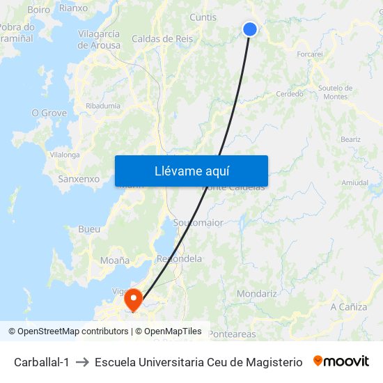 Carballal-1 to Escuela Universitaria Ceu de Magisterio map