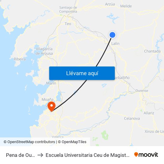 Pena de Ouro to Escuela Universitaria Ceu de Magisterio map