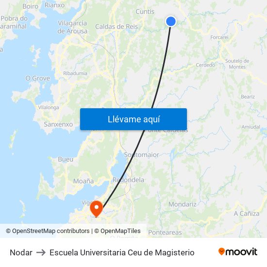Nodar to Escuela Universitaria Ceu de Magisterio map