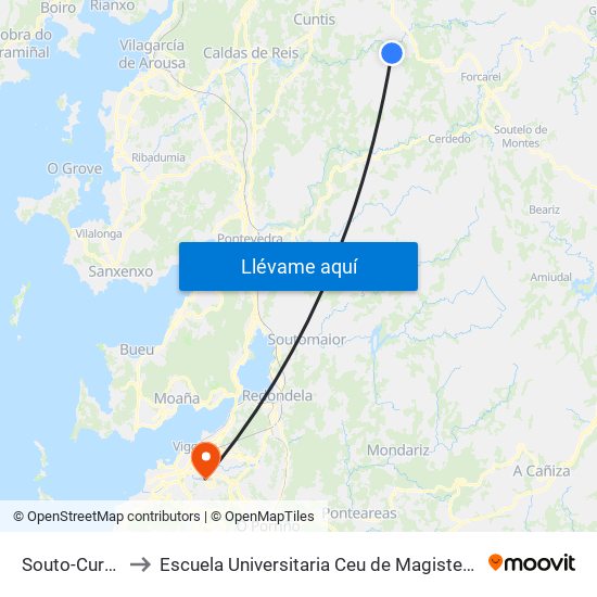 Souto-Curva to Escuela Universitaria Ceu de Magisterio map